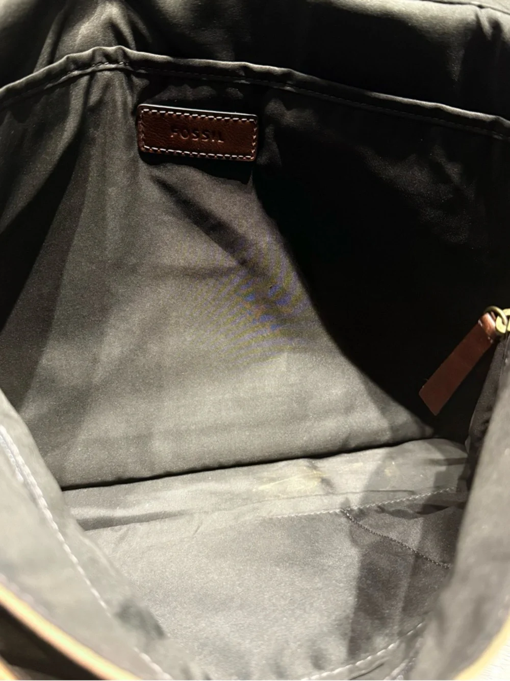 Fossil Buckner Messenger Bag Brown Waxed Canvas Leather Laptop Crossbody